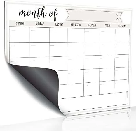 Custom Dry Erase Calendar Kit Magnetic Calendar for Refrigerator Monthly Fridge Calendar Whiteboard