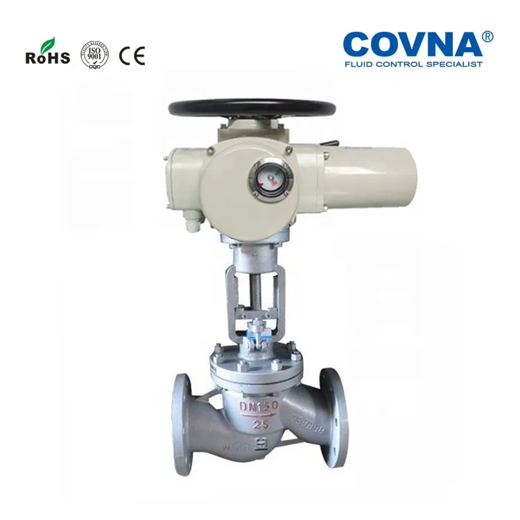 High Pressure 2.5 MPa Ductile Iron 2' Motorized Electric Motor Operated PN16 Globe Valve for Oil and Gas