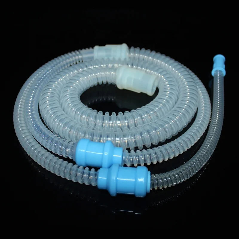 Reusable anesthesia breathing circuit silicone breath circuit medical silicone corrugated tubing for icu ventilators