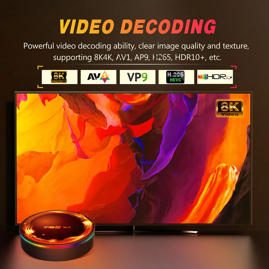 Newest T95 x4 amlogic s905x4 chipset android 11.0 4gb 32gb 8k 5g wifi tv box internet player