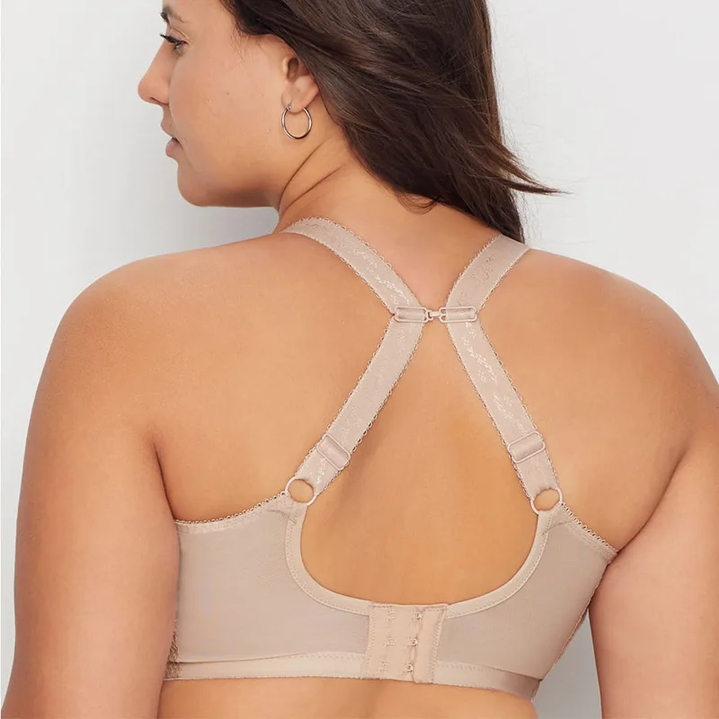 Wire Free Lace Bra Breathable SIZE H G L M N O J Women Full Figure No Steel Wire Support Plus Big Breast Lace Bra