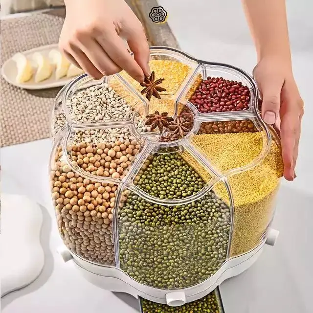 Household 20kgs Grain Dry Food Cereal Dispenser Plastic Rice Storage Box Container For Cereal Pulses Box