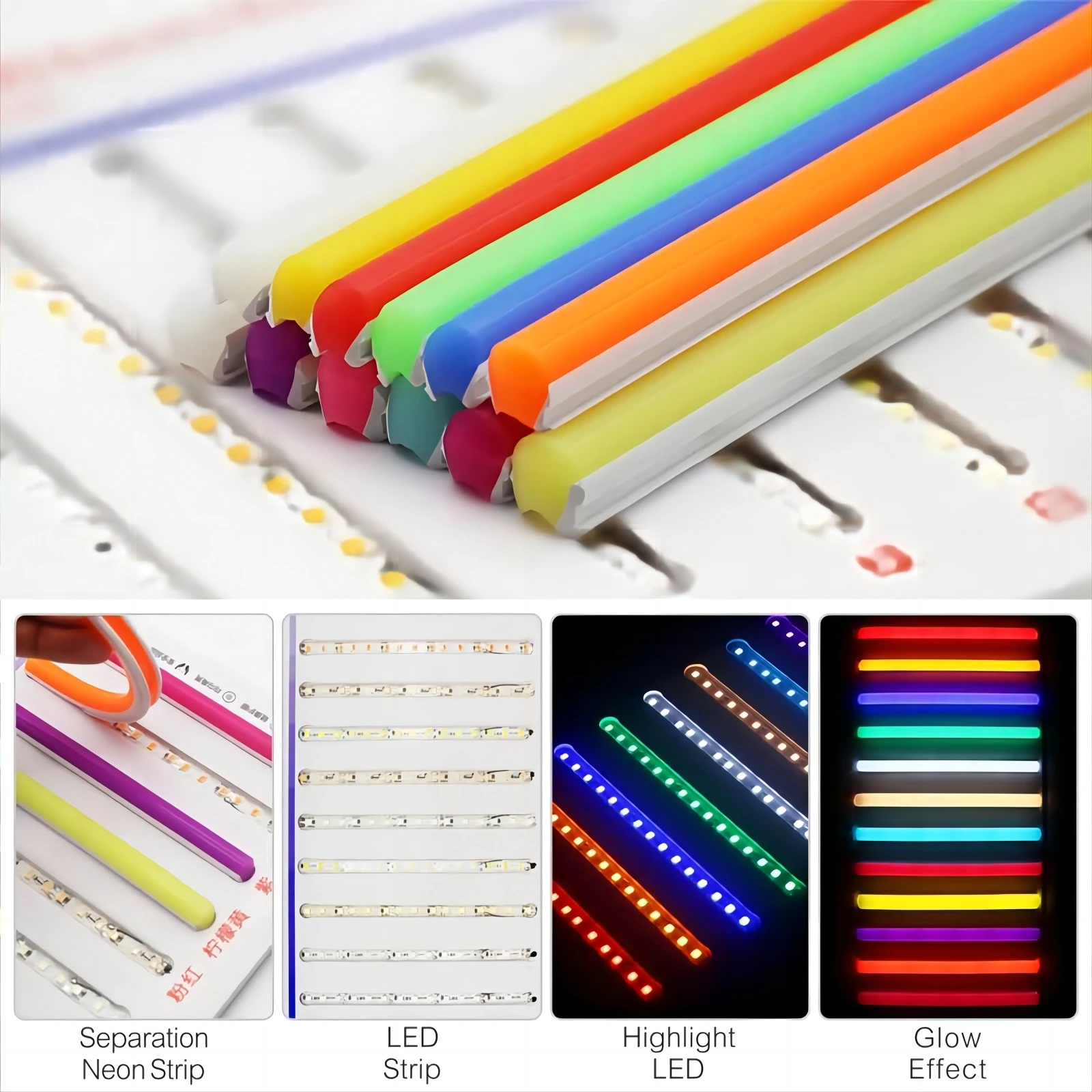 separated silicone neon flex strip without LED IP67 neon strip