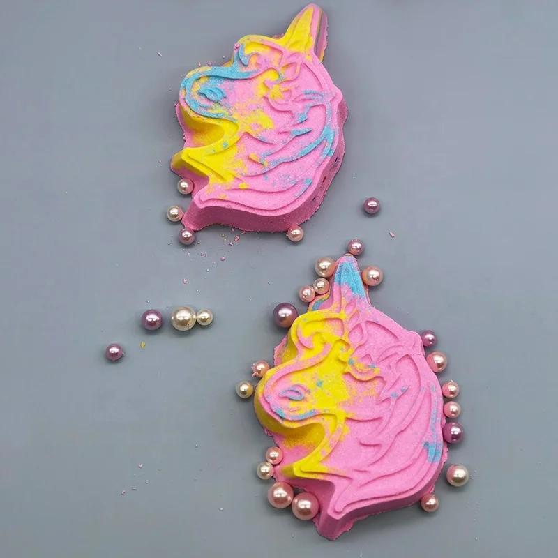 Wholesale Private Label Kids Fizzy Bubble  Heart Unicorn Rainbow Bath press for  unicorn nutellabathbombs  bath bomb