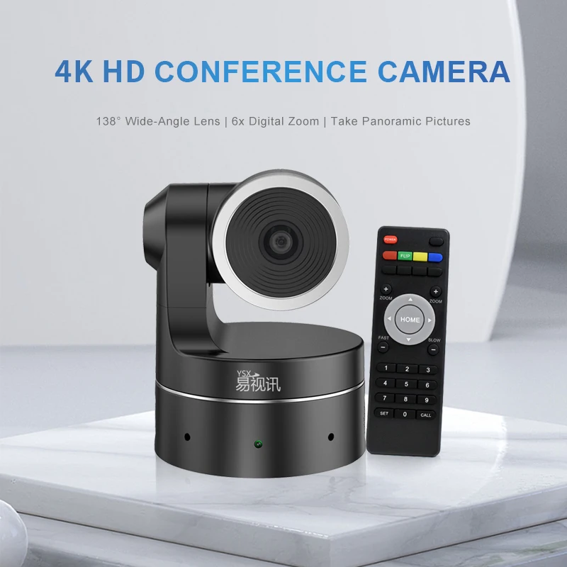 YSX-4KC10 Meeting Room Video Recorder 4K UHD 6X Zoom PTZ 138 Degree Wide Angle Level 10 Meeting Video Conference Camera 4k