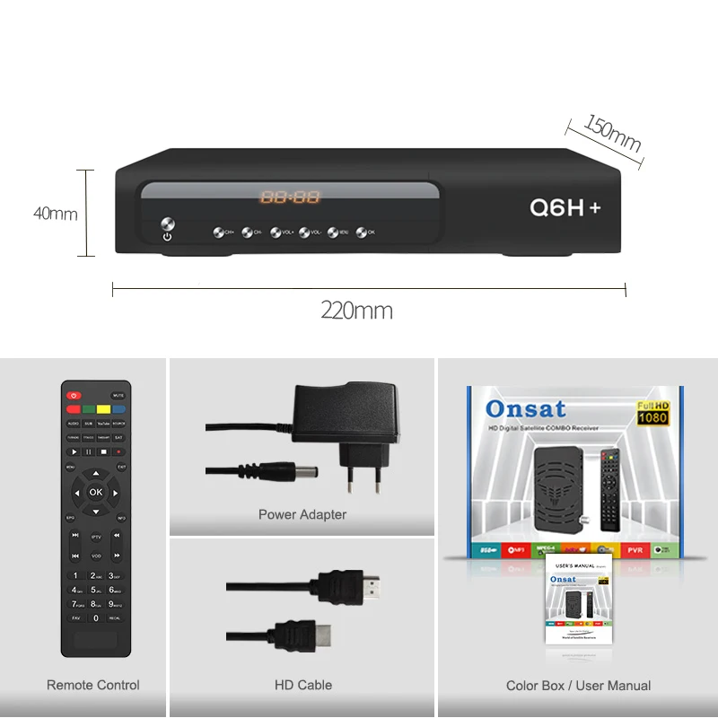 Satellite Receiver DVB S2 TV Box Full HD 1080P HEVC H.264 Customization