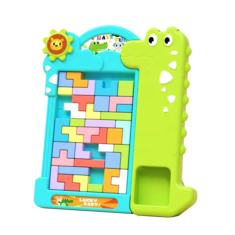 Crocodile Tetris Kids 3D Puzzle Jigsaw Intelligence Toys Toddler Puzzles For Kids Cartoon Animal DIY Early Educational Game Set