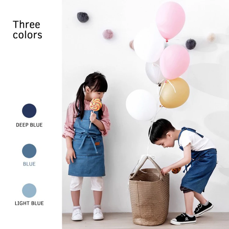 Wholesale Hot Sale Denim  Apron Children  Painting Apron Waterproof  apron for kids