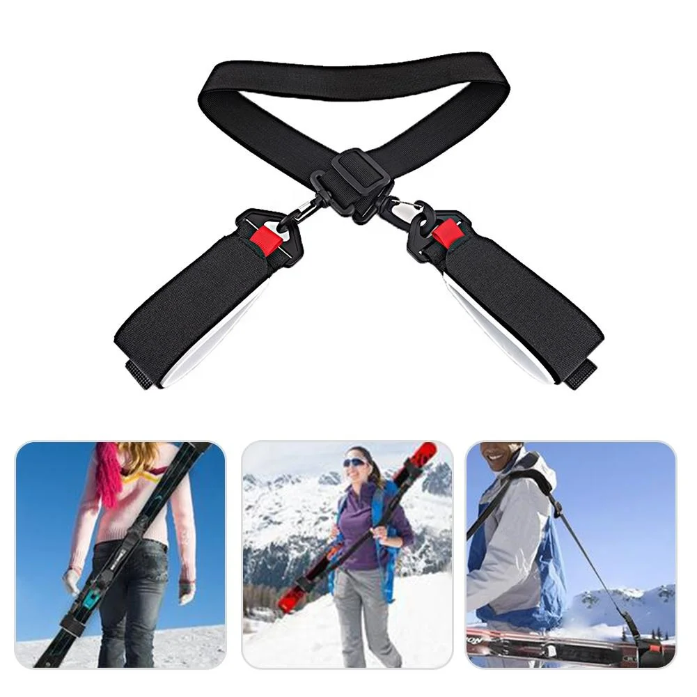 Custom logo Nylon Adjustable Nordic Alpine Ski Carry Shoulder Strap Ski shoulder strap Multi-function shoulder strap