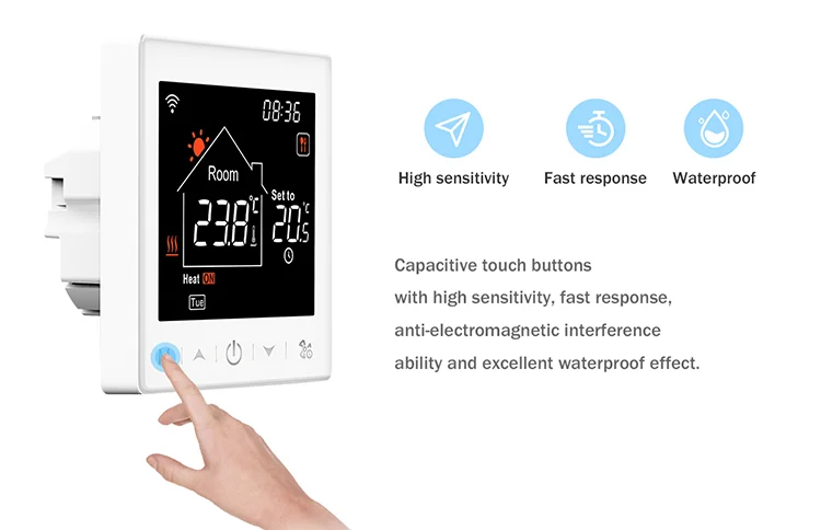 Floor heating thermostat programmable touch screen wifi smart gas boiler thermostat
