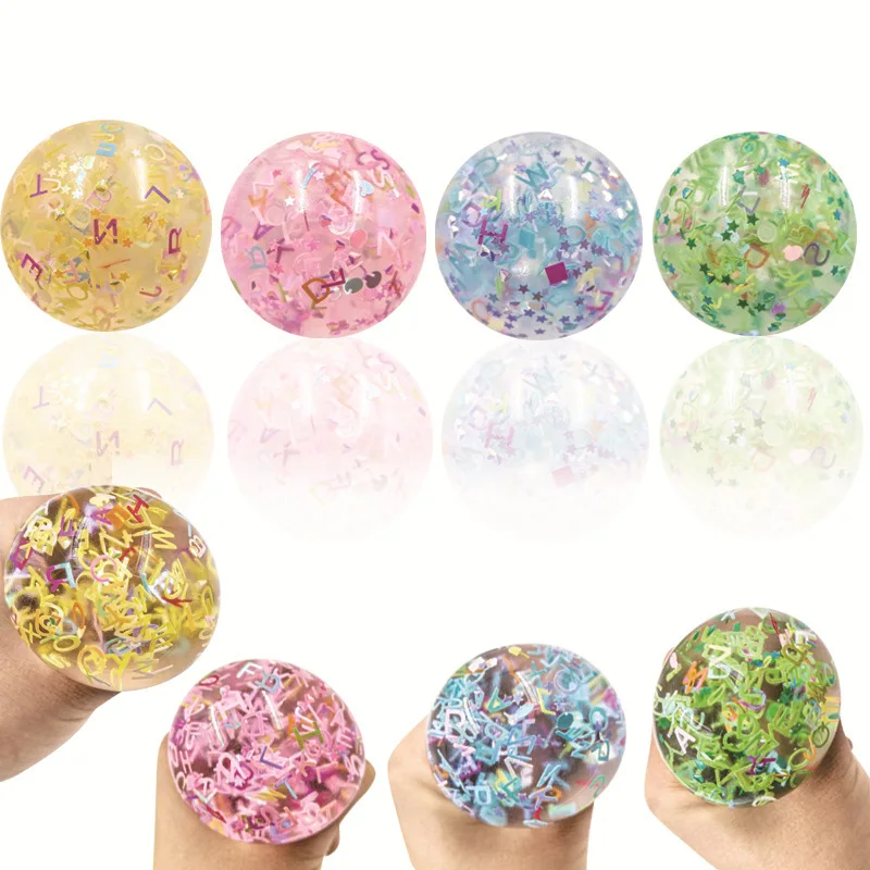 2022 NEW ARRIVAL Letter Inside Water Stress Ball Colorful Ball squeeze Toys For Kids Adults Anxiety gift