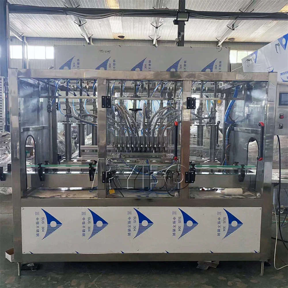 Automatic glass jar detergent liquid soap 5L bottle oil filling capping and labeling machine bottling packing production line