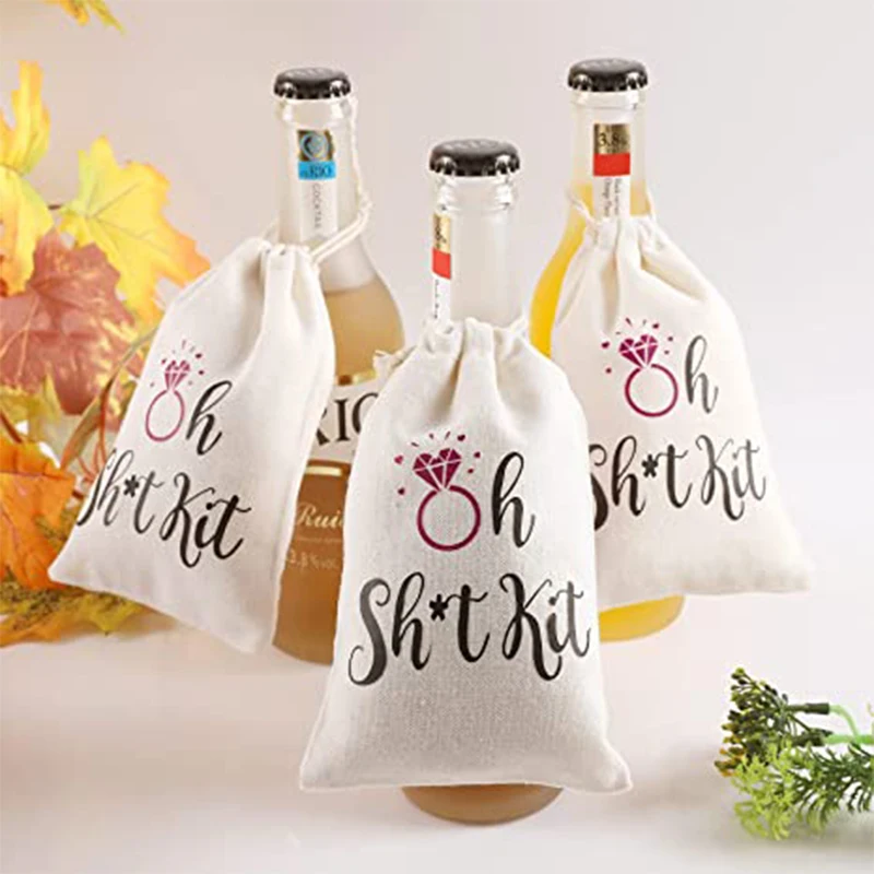 Hangover Kit Party Favors burlap Drawstring Bridal Shower Pouches Wedding Party Decoration Bags