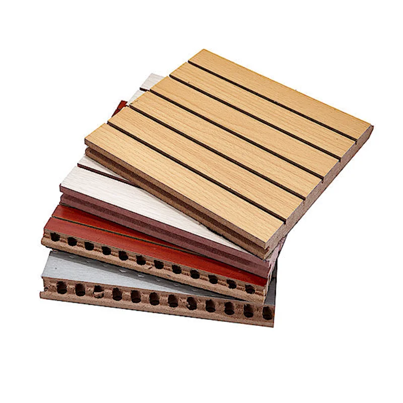 Conference hall soundproofing fireproof grooved wooden acoustic panel wooden grooved acoustic ceiling and wall board