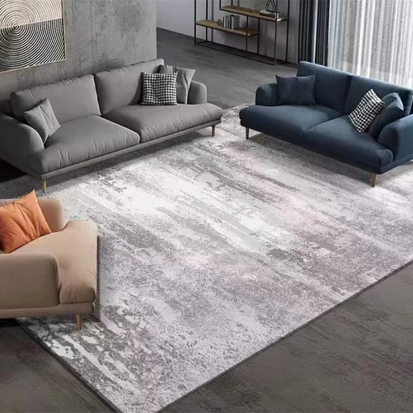 Modern simple living room light luxury senior sofa coffee table rug  modern simple gray bedroom home carpet large area floor mat