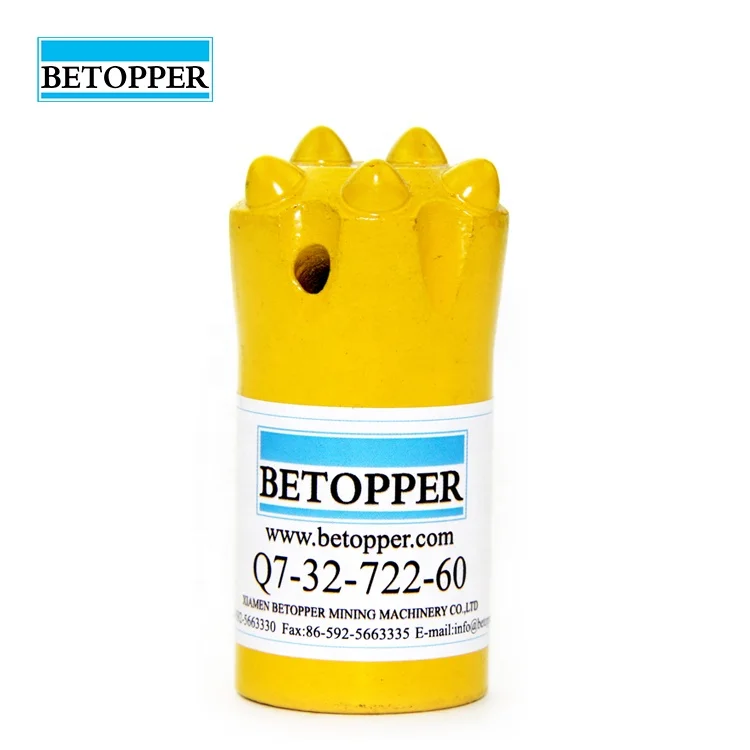 China supplier 32mm 34mm rock drilling tools H22 7 degree 7 button 8 button tapered drill bit for mining