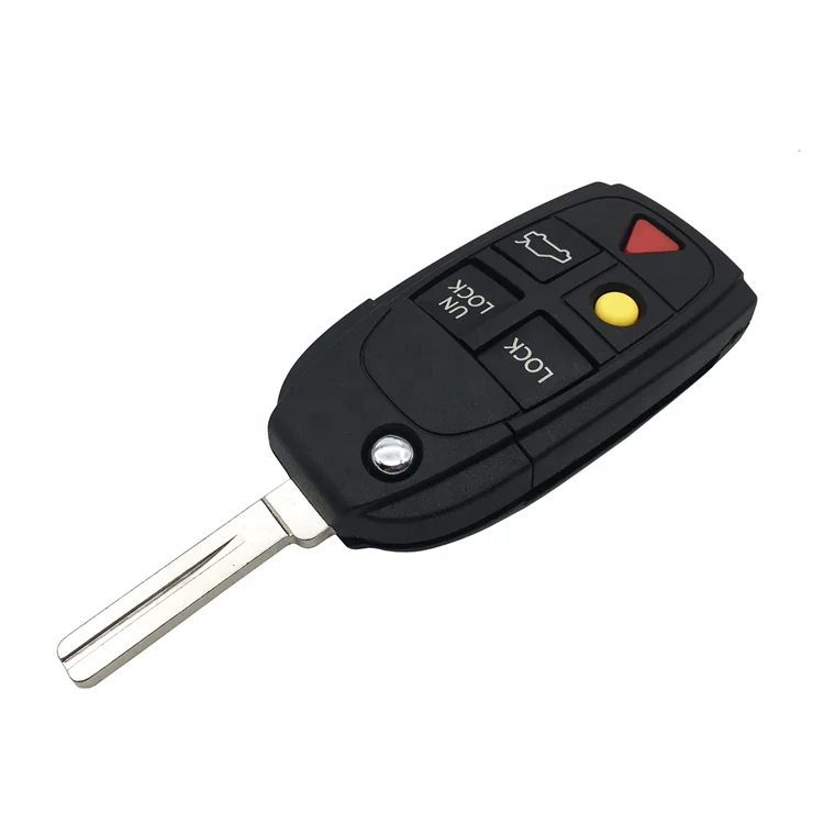 5 Buttons Flip Folding Remote Control Car Smart Key Shell Case Cover Blank Fob For Volvo XC70 XC90 V50 V70 S60