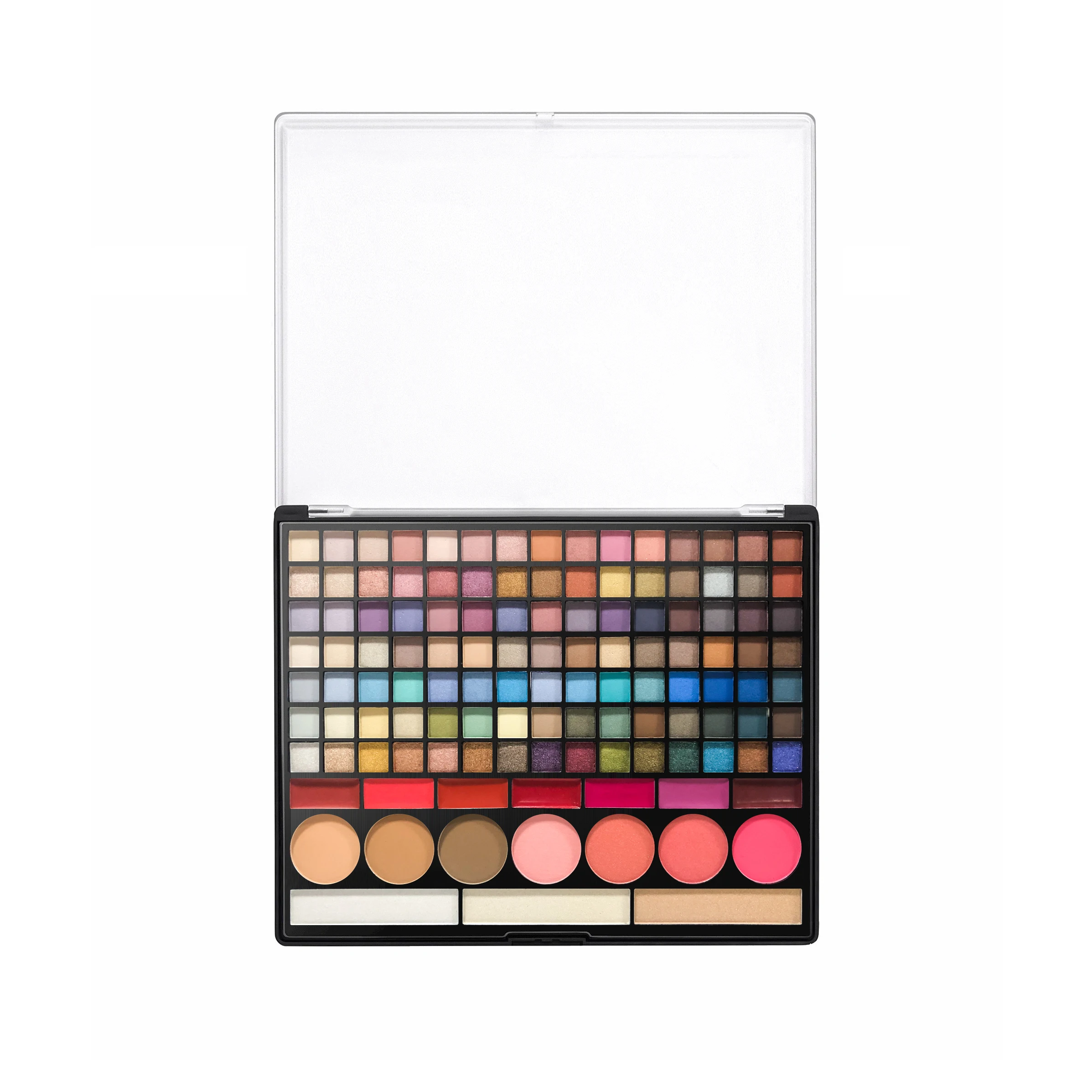 highly pigmented makeup palette combined with matte shimmer metallic eyeshadow powder