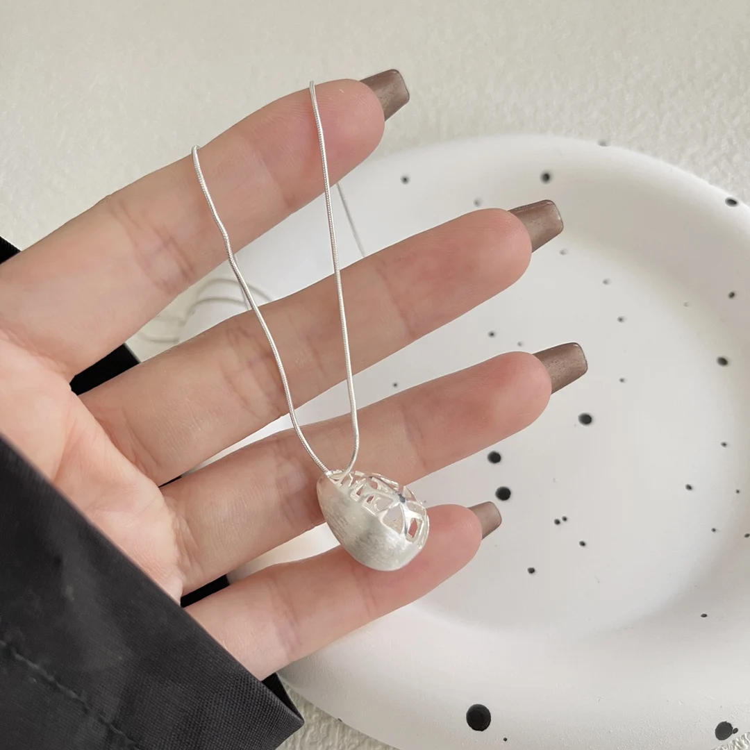 S925 Sterling Silver Fashion Classic Zircon Simple Pigeon Egg Drawing Necklace Factory Jewelry Wholesale