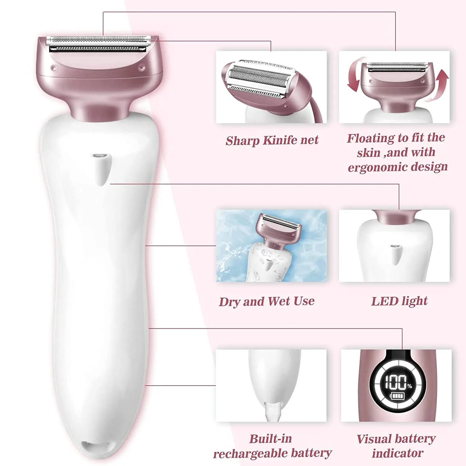 Profession Rechargeable Hair Remover Facial Trimmer Epilator For Women Ladies