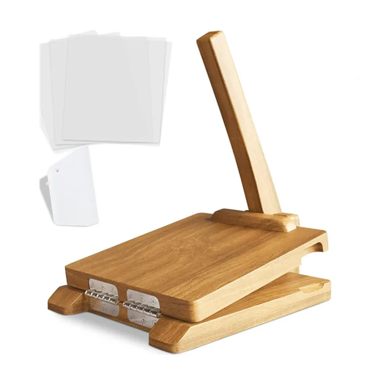 Homemade Mexican Tortillera Dumpling Wrapper Presser Food Grade Dough Cutter Large Round Acacia Wooden Tortilla Press