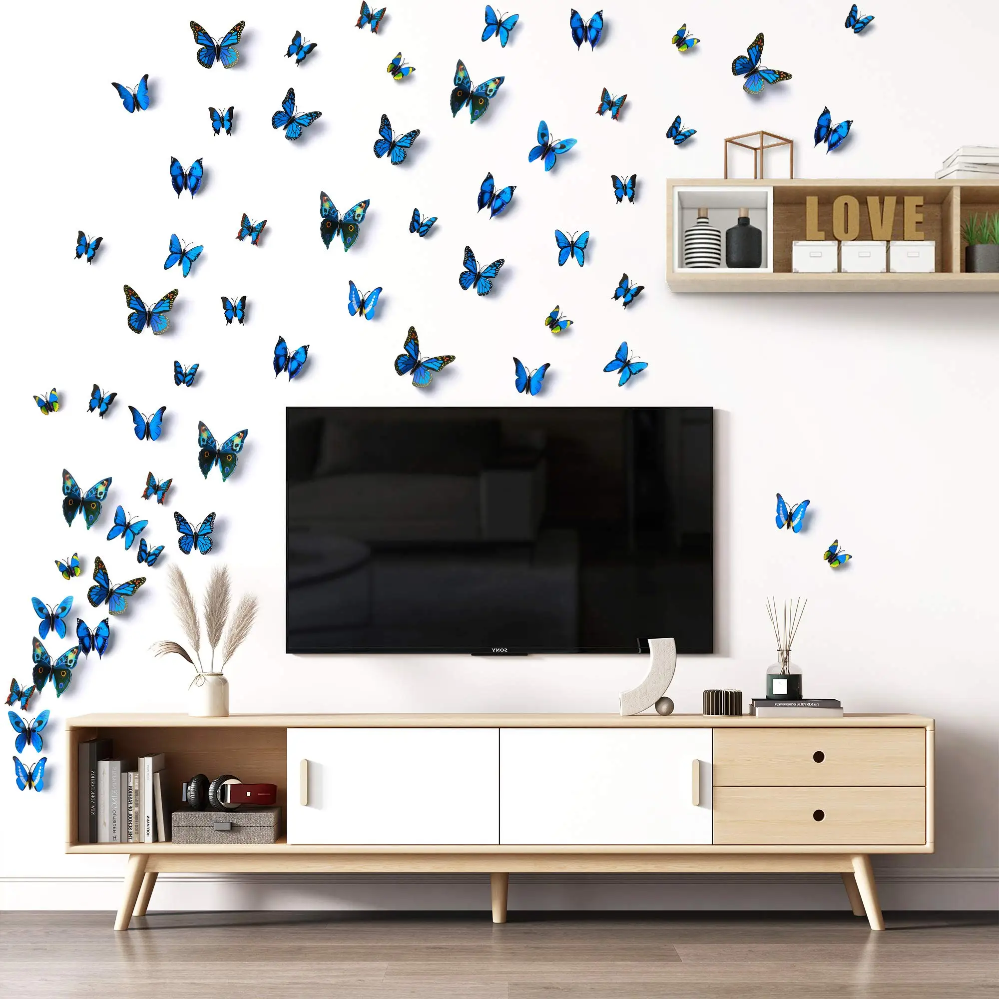 ALL Colors Removable 3D DIY Beautiful Butterfly Wall Decals Colorful Butterflies Art Decor Wall Stickers Murals Party Novelties