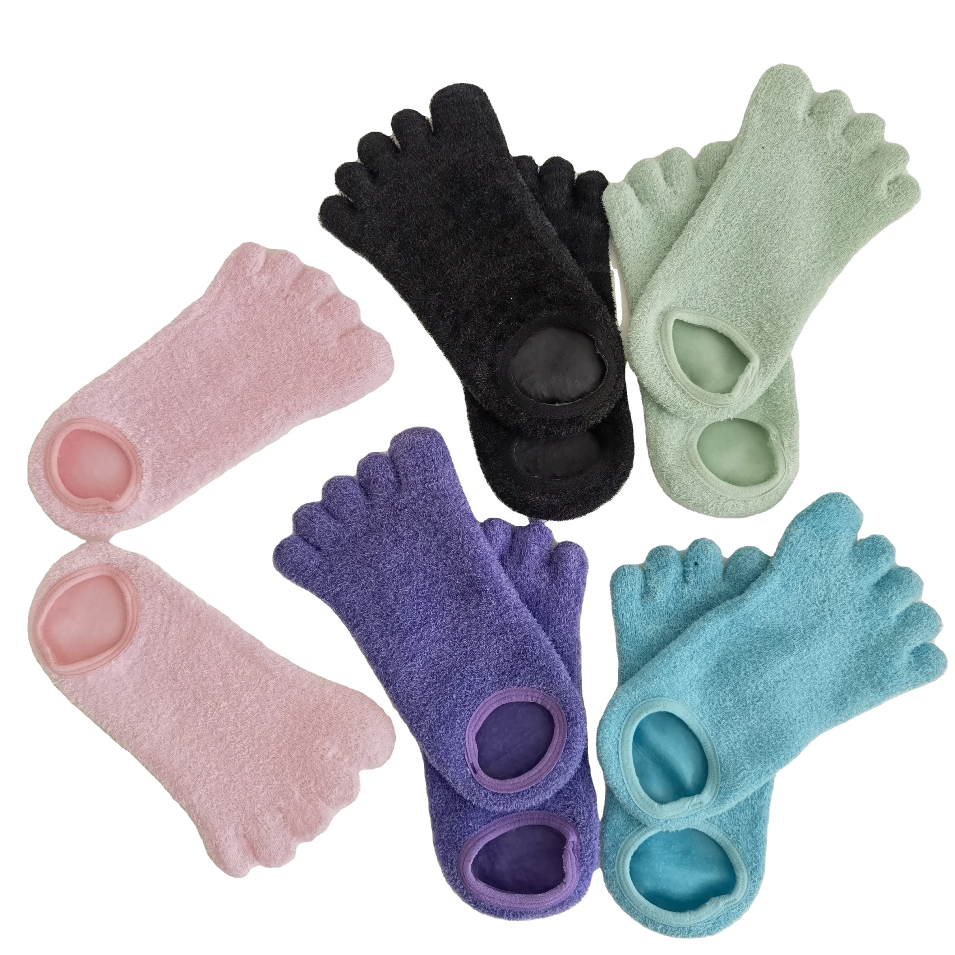 5 Toe Foot  Moisturizing  Mask Ultra-Soft SPA Socks Gel Lined Feet Care Treatment for Deep Repairing Softening Feet Dry Cracked