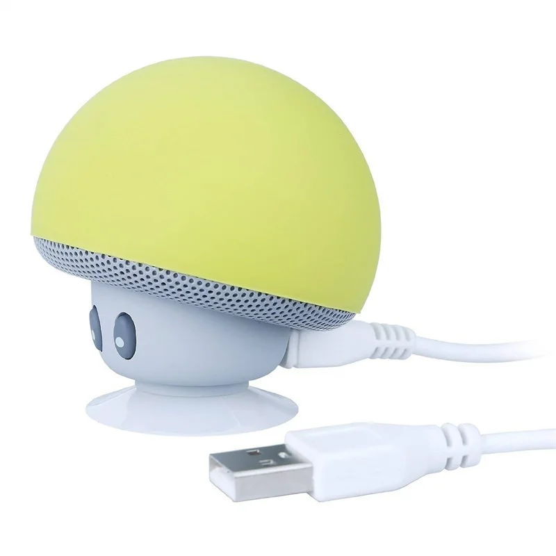 Cute Mushroom Portable Wholesale USB Mini Wireless BT Speaker with Suction Cup