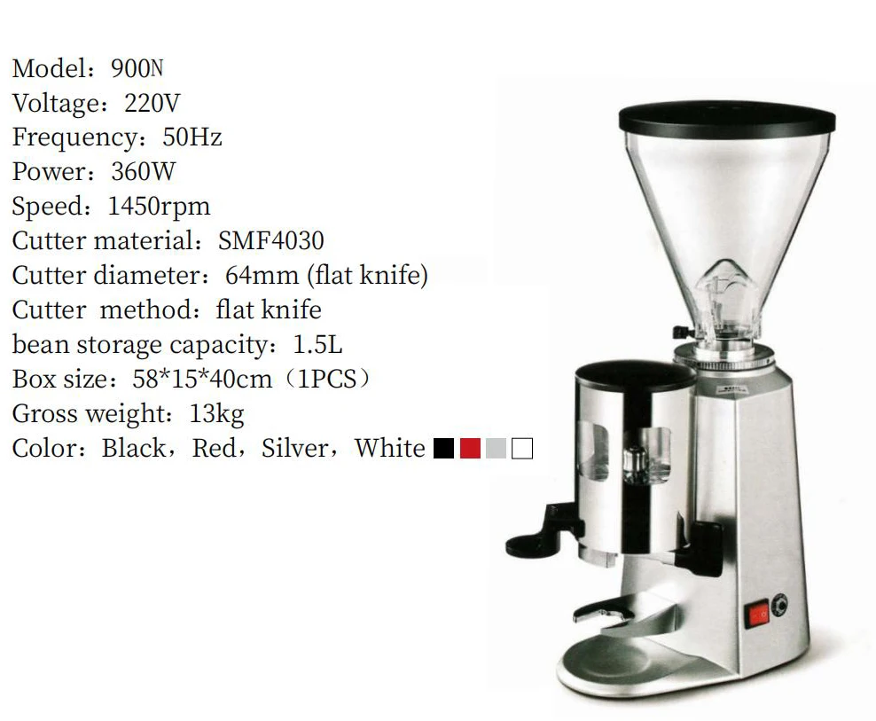 electric coffee grinder Commercial coffee grinder machine 64mm flat burrs for professional coffee shops with powder storage