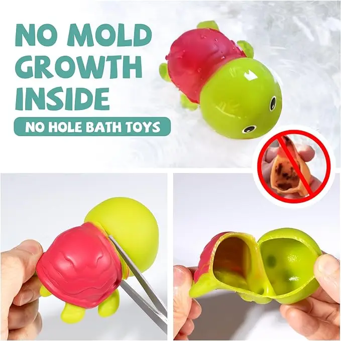 Mould Free Baby Bath Toys 18 Months - Non Porous Animal Bath Toys, Baby Bath Toys
