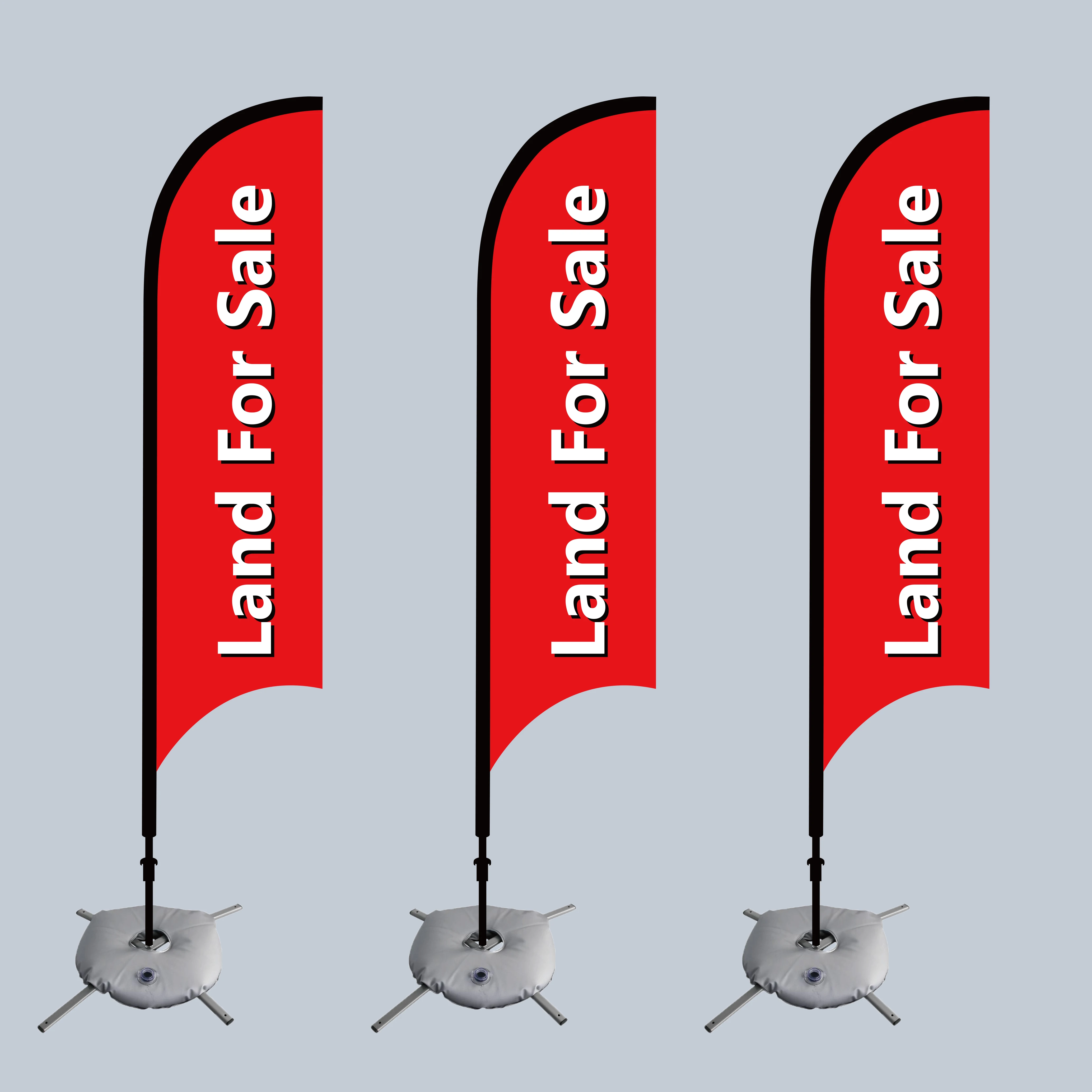 Polyester Feather Flag Promotional Advertising Event Flying Beach Flag Stand