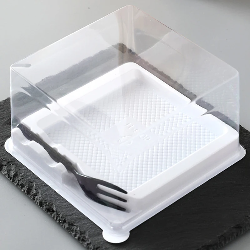 RZ Disposable Plastic PET packaging Blister Boxes transparent Clear Cupcake Dessert Container with Lid cake slice box