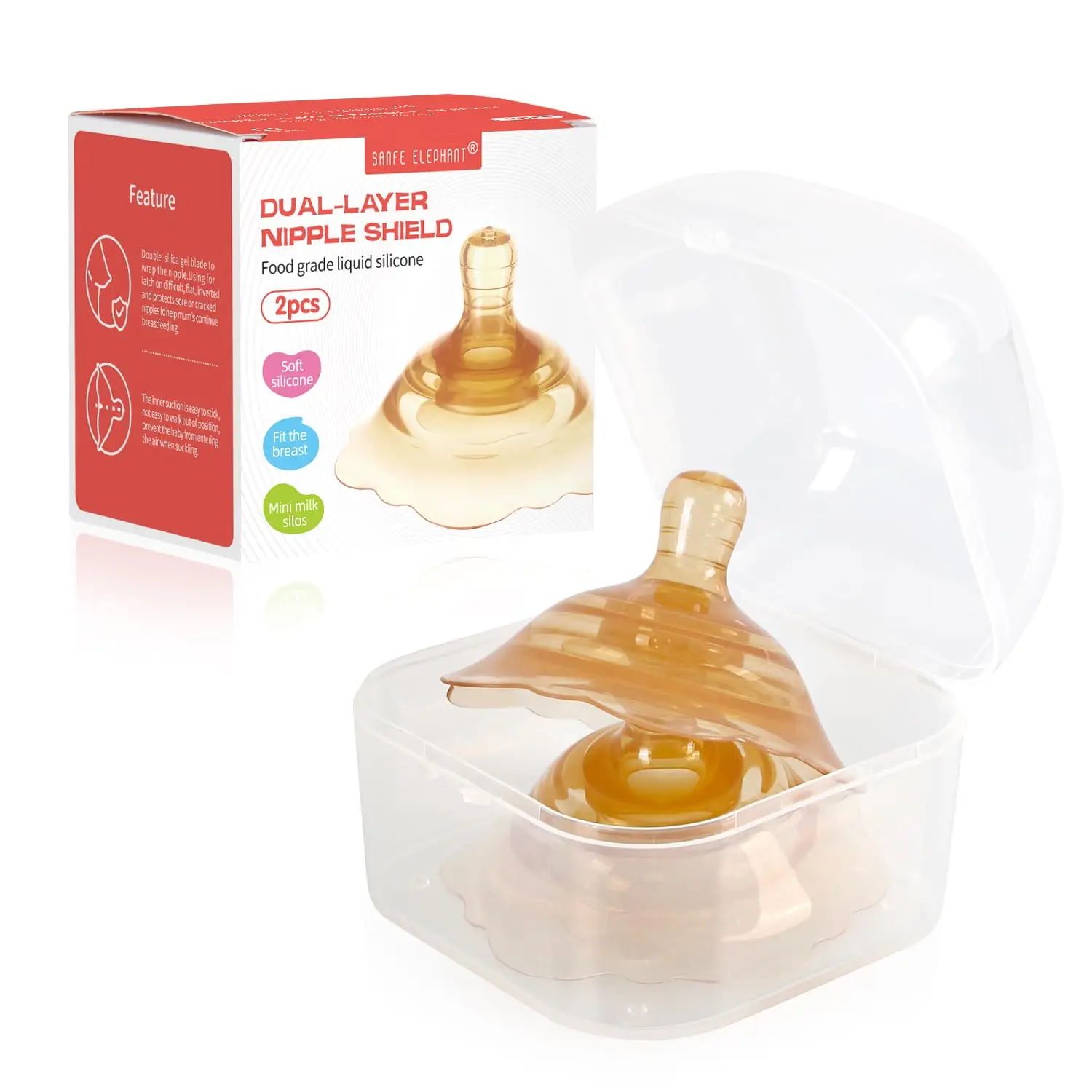 2pcs Baby Silicone Nipple Shield Double Protective Cover for Nursing Nipples Breastfeeding Aid