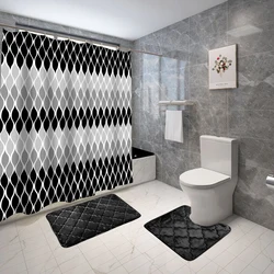 15-piece bathroom set with cushion waterproof polyester bathroom floor mats  door mat absorbent floor mat bathroom