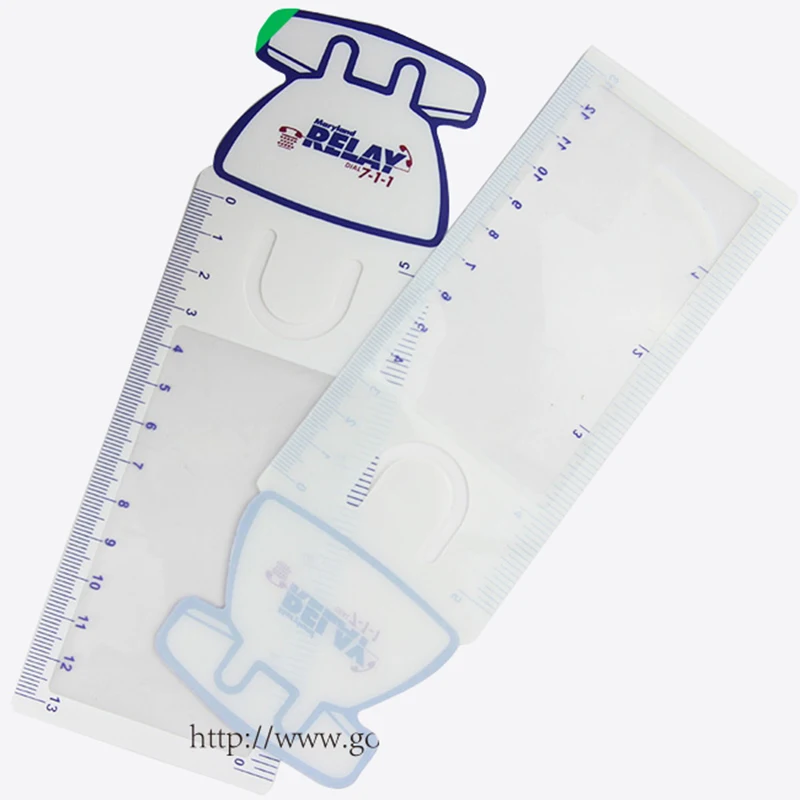 Custom Magnifying Glass Bookmark - Fresnel 3X Power Flat Bookmark Magnifier ruler