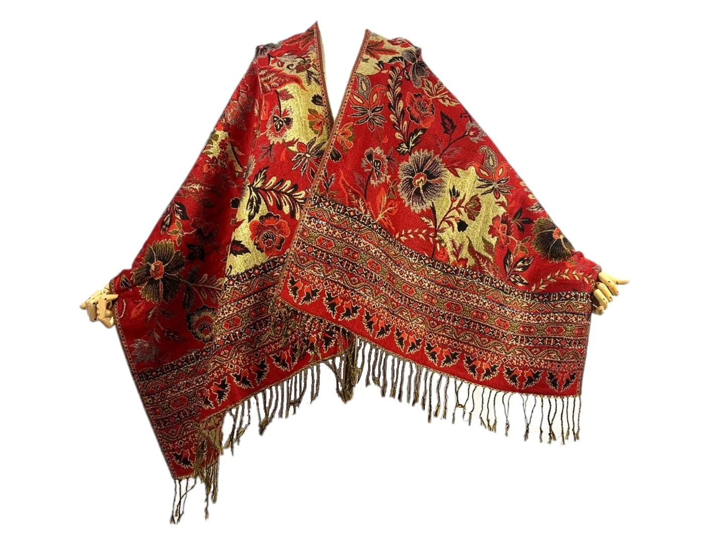 
High quality pashmina scarf wholesale winter jacquard weave customer scarf flowers shawl 