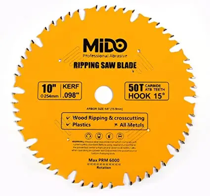 Professional Abrasive Saw Blade 10 Inch Miter Saw Blades 50-Teeth Crosscutting Ripping Tico Carbide Cutting Saw Blades for Table
