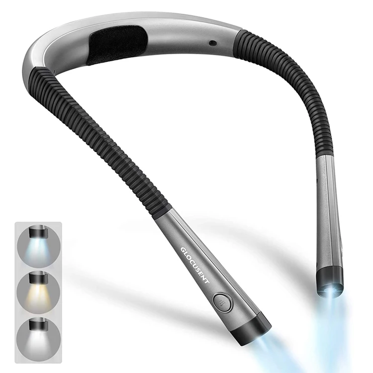 Glocusent Rechargeable Eye Protection Led Neck Reading Light Flexible Neck Light Reading