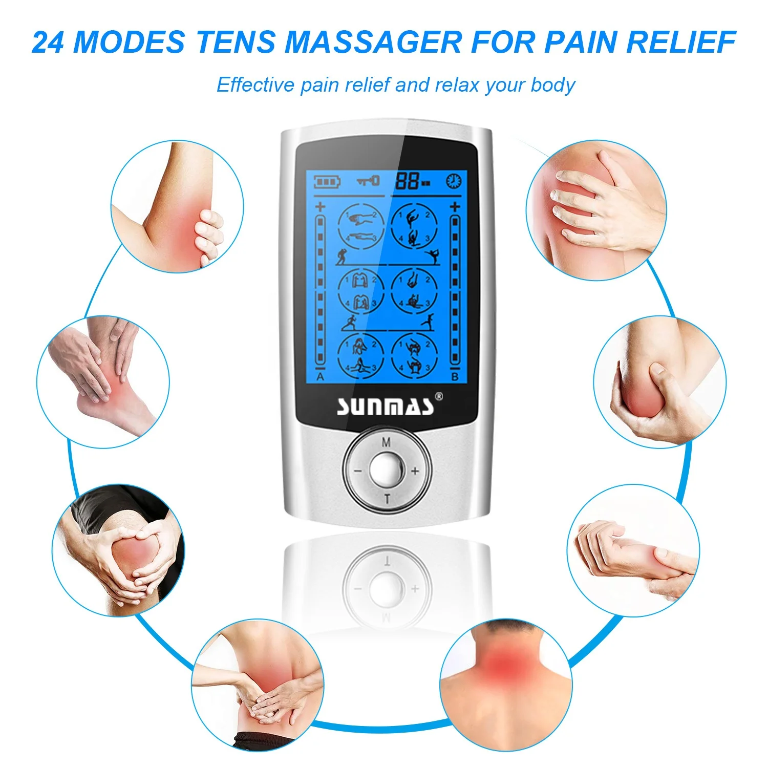  Electrodos Acupuncture Pain Relief Small Muscle Body Neck Back Electric Massager Tens Unit