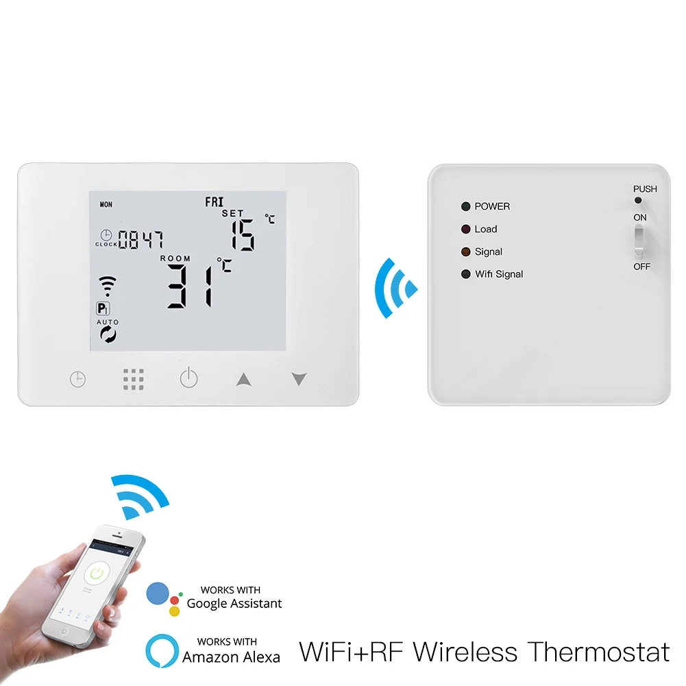 HY09RF контроль Tuya цифровой беспроводной Wi-Fi термостат система центрального отопления энергосберегающий пол с радиочастотным приемником Smart Life