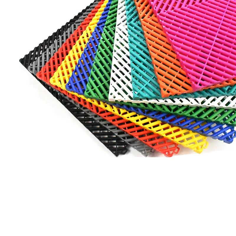 2023 Durable event floor polypropylene plastic flooring garage tiles interlocking mats for auto detailing and 4S car wash shop