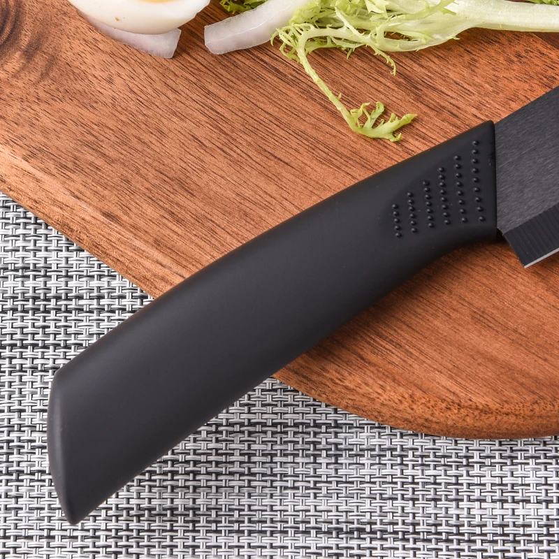 6Inch Home Kitchen Ceramic Knife Black Zirconia Utility Fruit Knife With Soft Touch TPR Handle