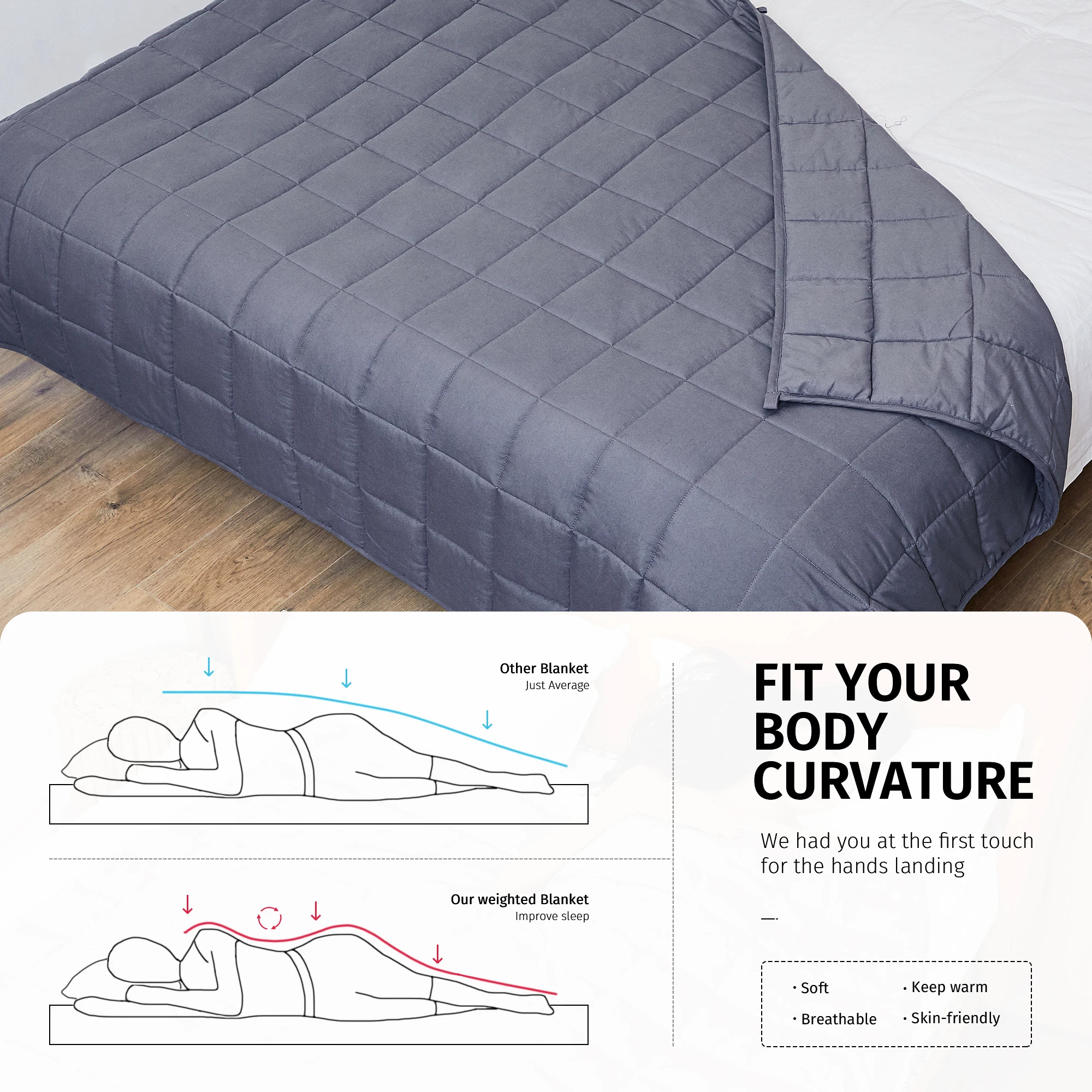 High Quality Anxiety Insomnia Autism Weighted Blanket Adult Weighted Blanket custom weighted blanket