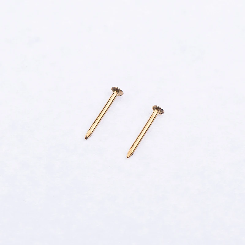 Furniture Hinge Copper Nails Golden Brass Nails For Music Drum Photo Frame Flat Head Copper Nails
