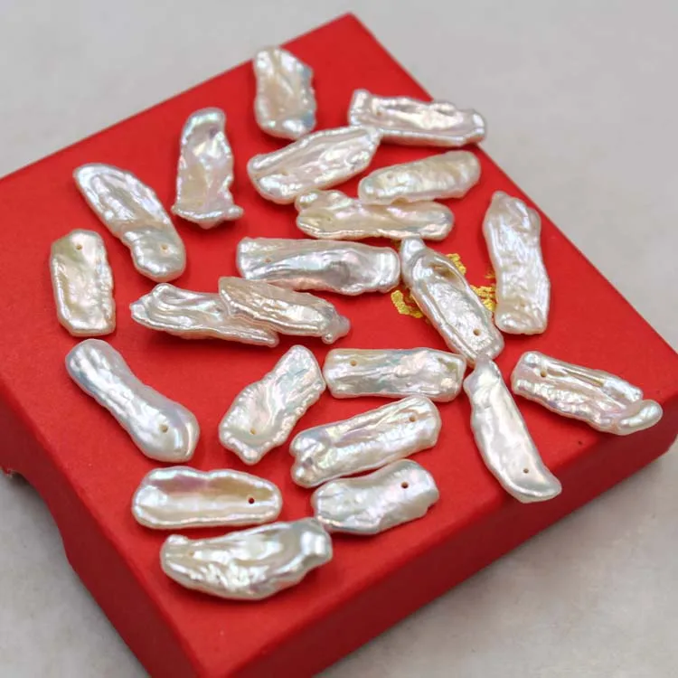 18-25mm square Baroque Style Natural color  DIY freshwater pearl bright light  Loose Pearls