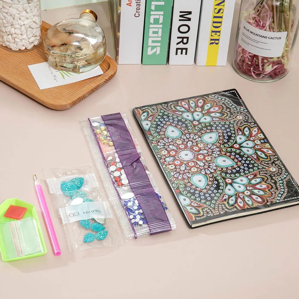 Wholesale Shinny A5 5d Diamond Painting Notebooks Special shaped crystal drill kits for writing diary handmade gift