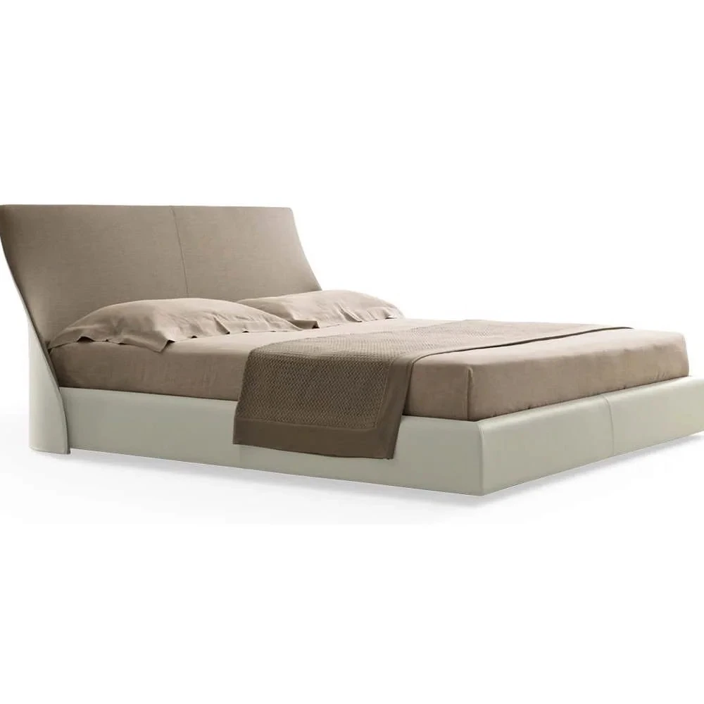 Nordic minimalist fabric bed light luxury designer king bed modern master bedroom double floor bed for bedroom furniture