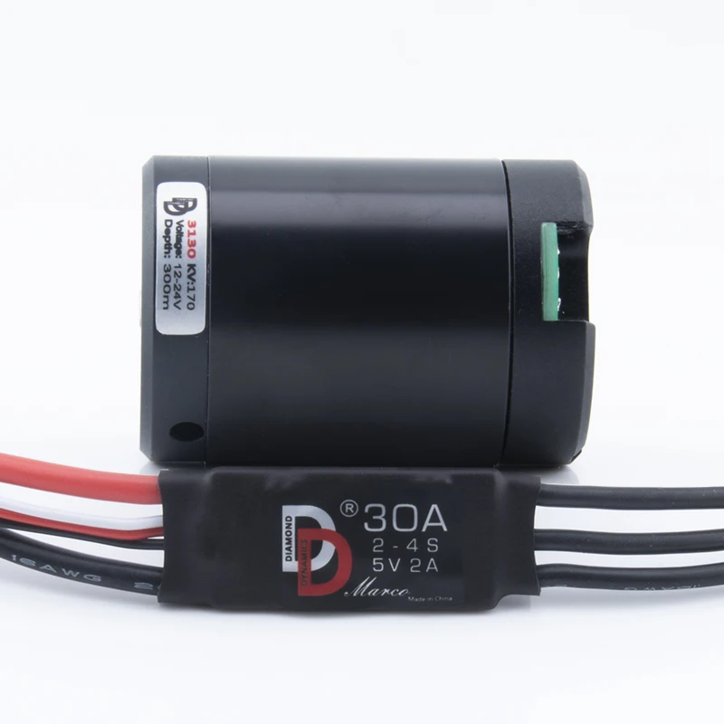 DD3130 170KV Underwater Thruster Waterproof Motor with 30A ESC Controller for Robotics / Boat Model