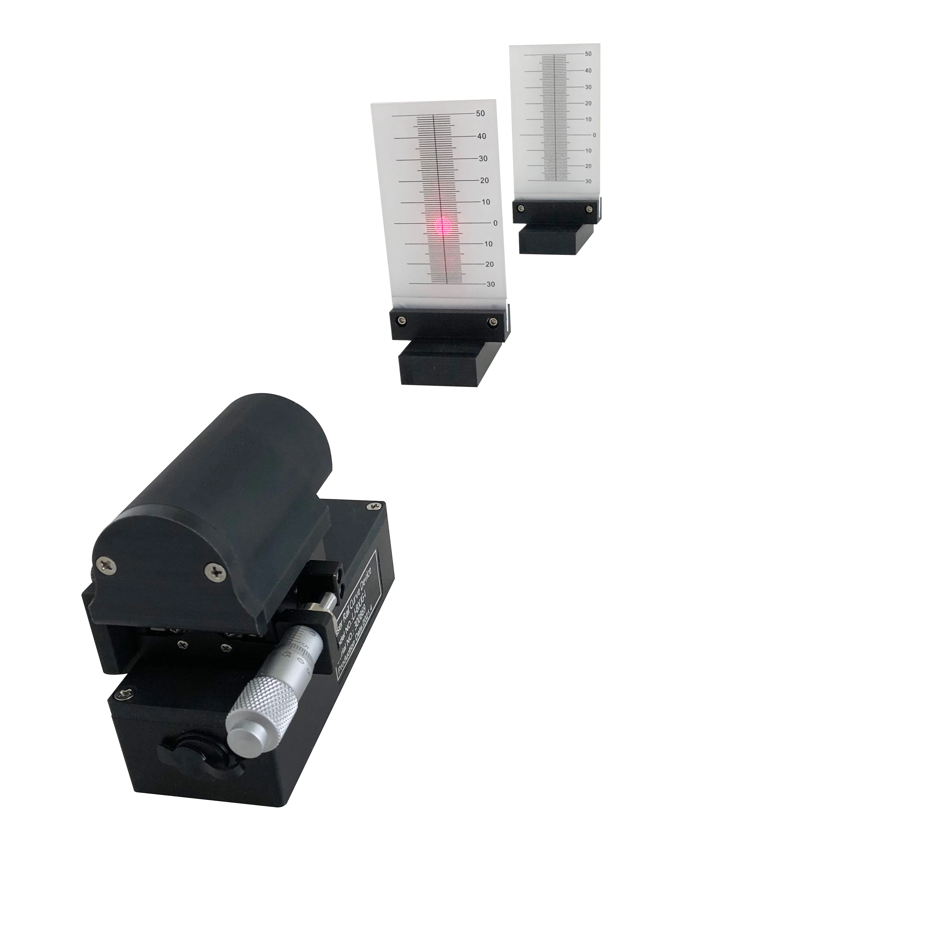 Portable laser alignment device for measuring railway track level