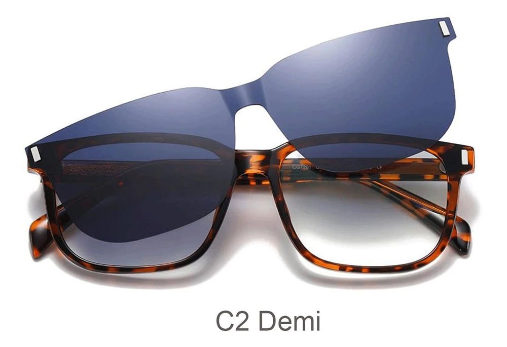 FT0050  Fashion male clip on glasses frame with polarized lenses  clip on sunglasses